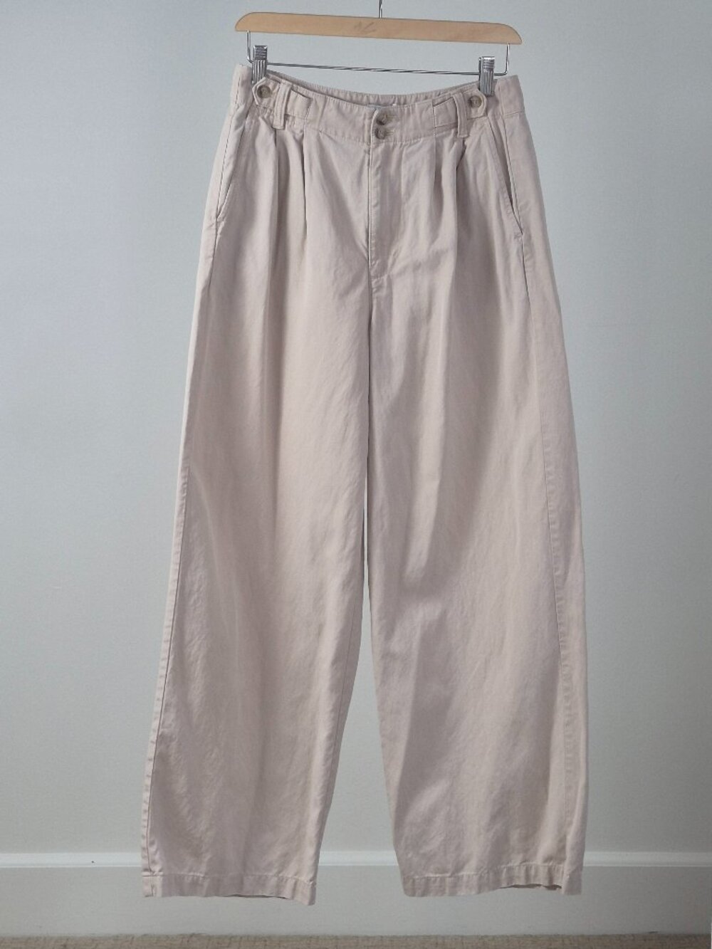 Madewell Harlow Wide Leg Pants Women’s 4 Harvest Moon Tencel Linen Pleated